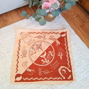 Retro western cloth motif wall art or scarf